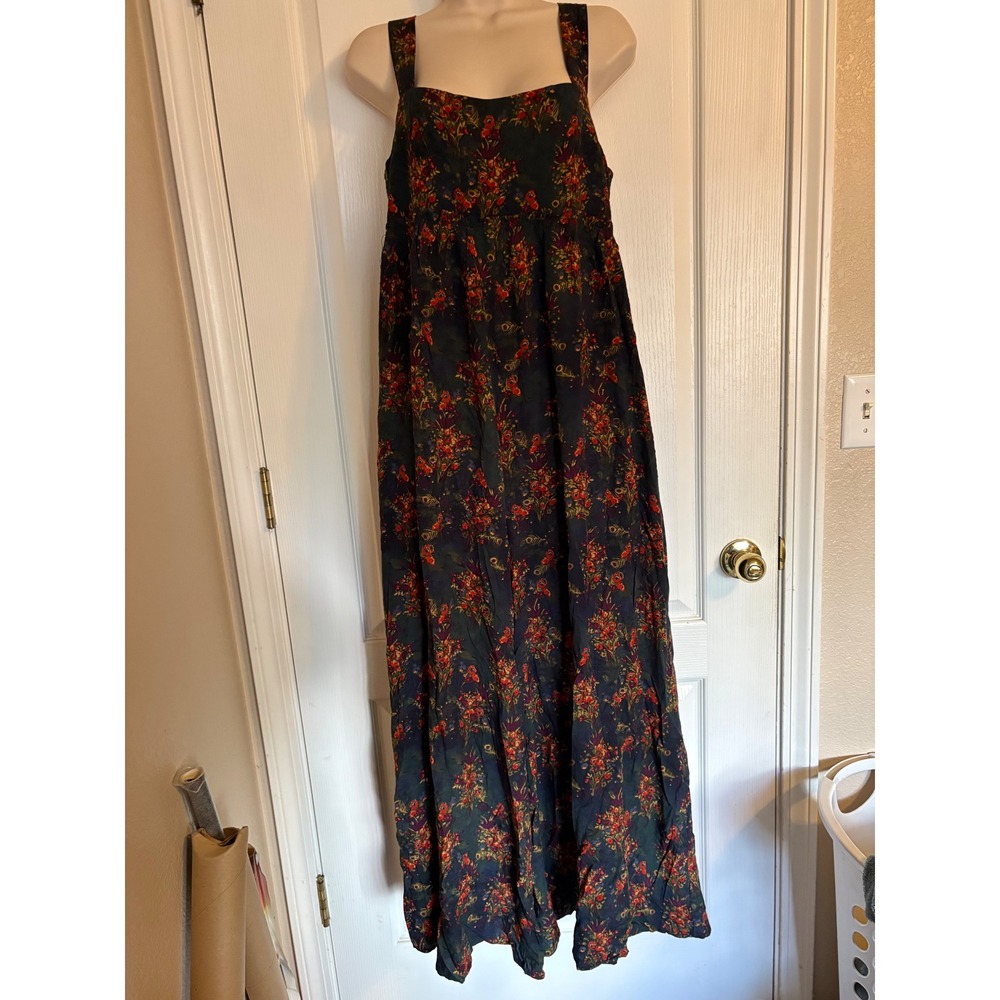 Natural Life Wide Leg Jumpsuit Womens Medium Black Floral NEW Smocked Strappy